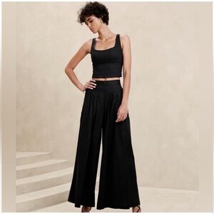 Banana Republic linen blend pleat extra wide leg palazzo pants sz.2